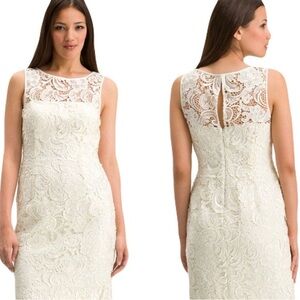Bari Jay Embellished Crochet Formal Dress